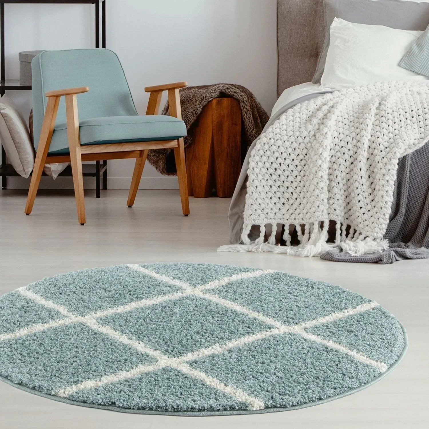 550_Moroccan_Duck_Egg_Blue_Shaggy_Rug-22 - Bobobiy