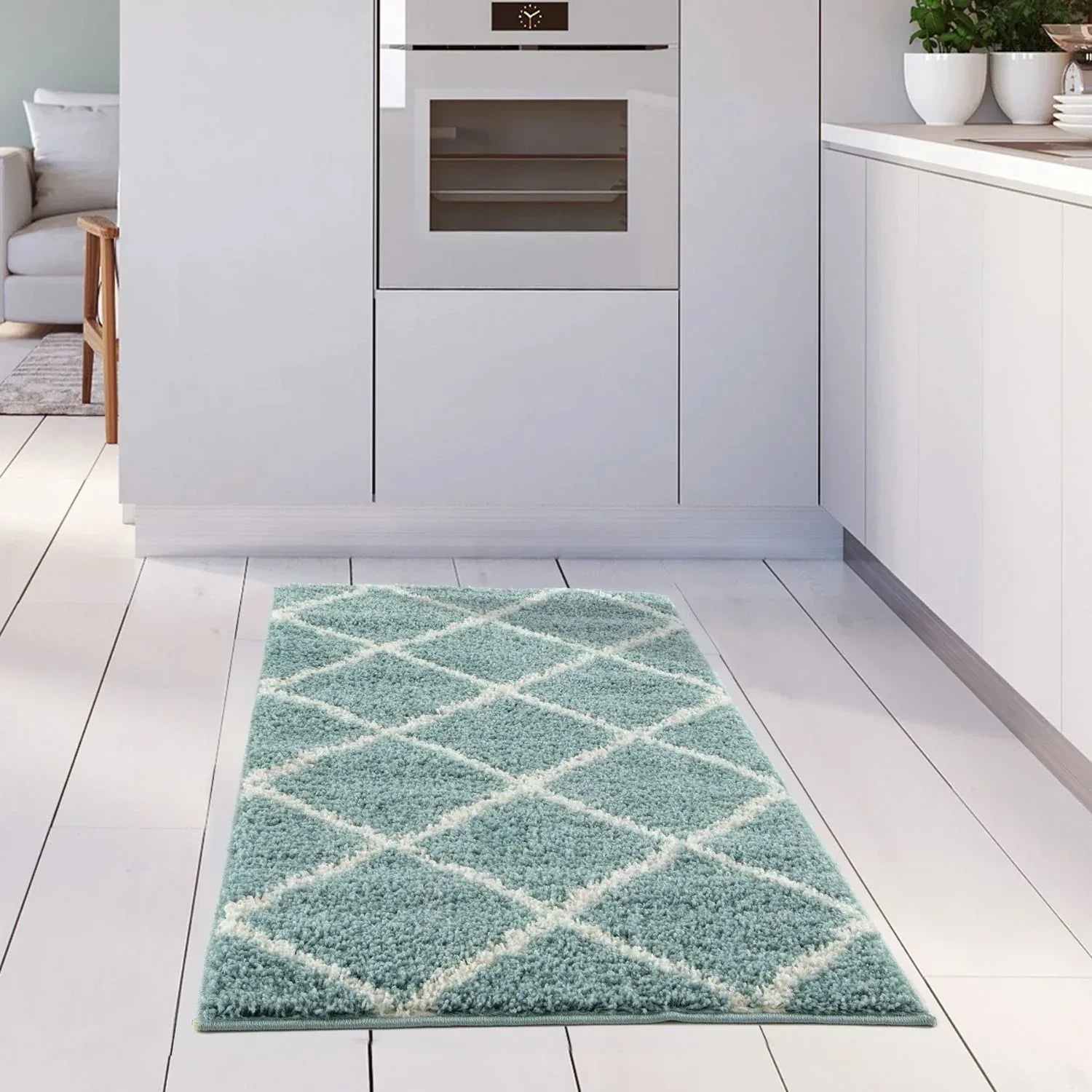 550_Moroccan_Duck_Egg_Blue_Shaggy_Rug-25 - Bobobiy