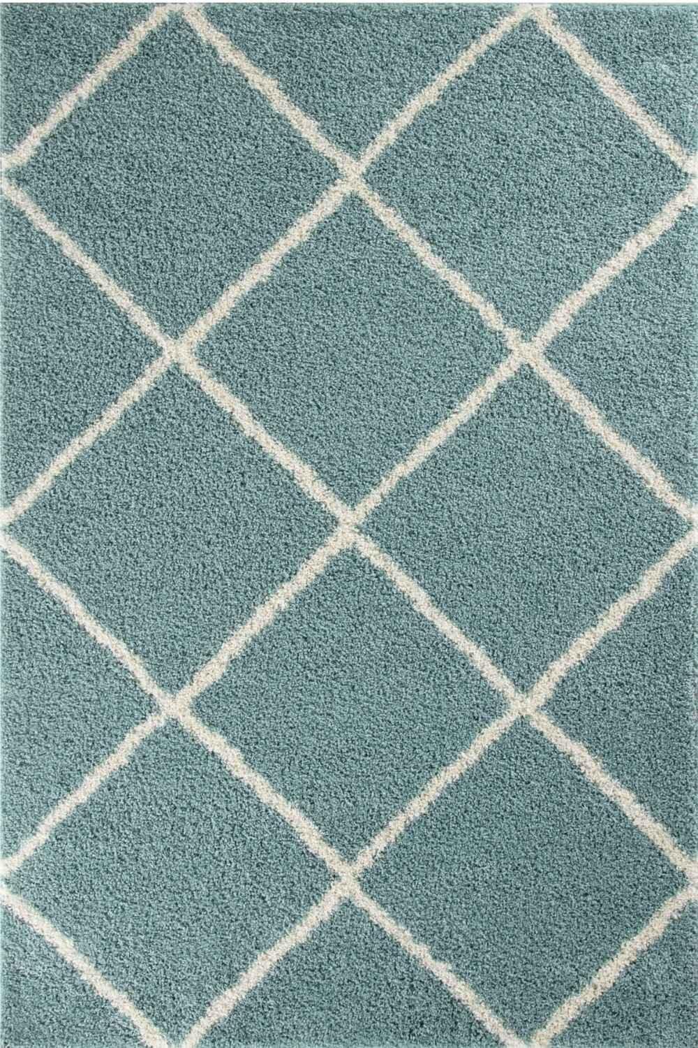 550_Moroccan_Duck_Egg_Blue_Shaggy_Rug - Bobobiy
