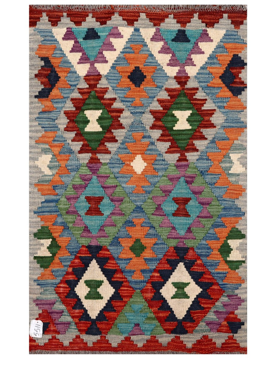 Maimana Afghanistan Kilim Rug - 117 x 73 cm - Handmade