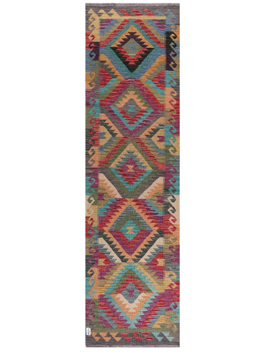 Maimana Afghanistan Kilim Runner - 301 x 84 cm - Handmade