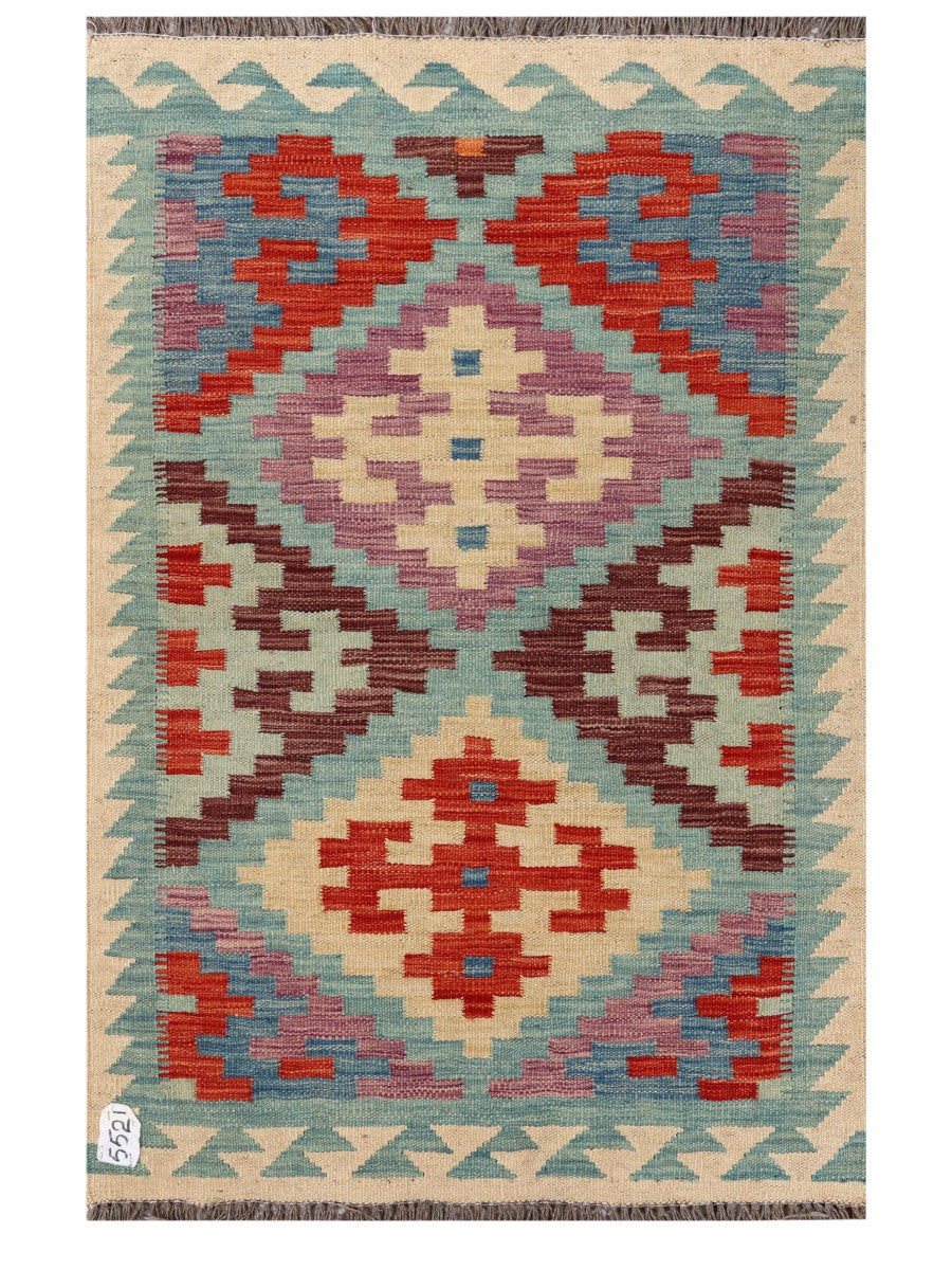 Maimana Afghanistan Kilim Rug - 122 x 79 cm - Handmade