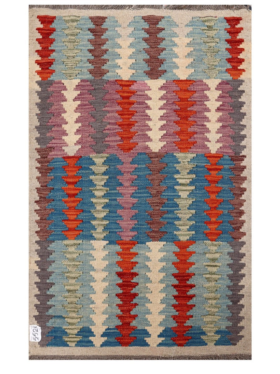 Maimana Afghanistan Kilim Rug - 124 x 78 cm - Handmade