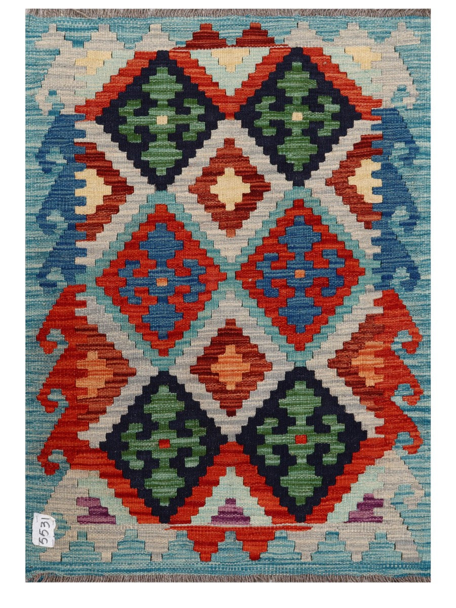 Maimana Afghanistan Kilim Rug - 116 x 79 cm - Handmade