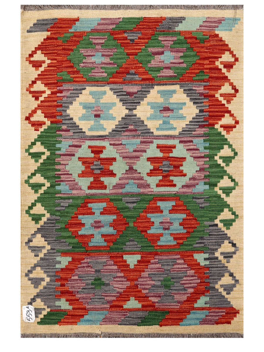 Maimana Afghanistan Kilim Rug - 121 x 81 cm - Handmade