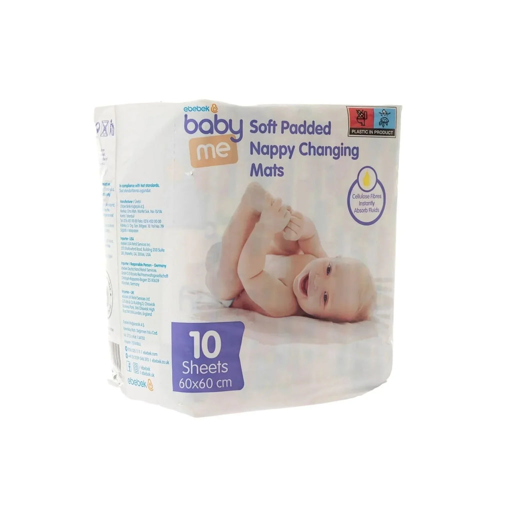 baby me Soft Padded Changing Mats 60x60cm - 10 pcs