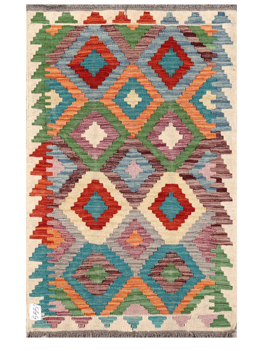 Maimana Afghanistan Kilim Rug - 119 x 76 cm - Handmade