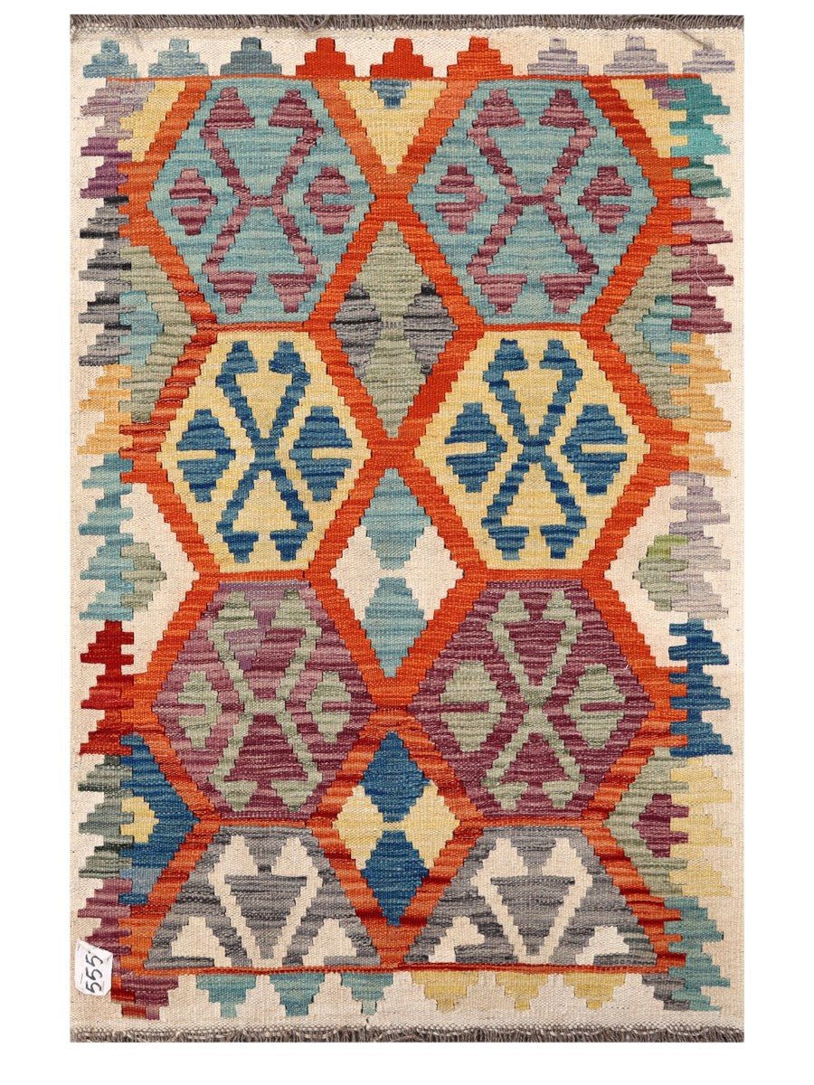 Maimana Afghanistan Kilim Rug - 119 x 78 cm - Handmade