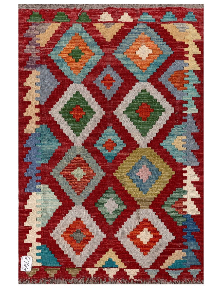 Maimana Afghanistan Kilim Rug - 115 x 76 cm - Handmade