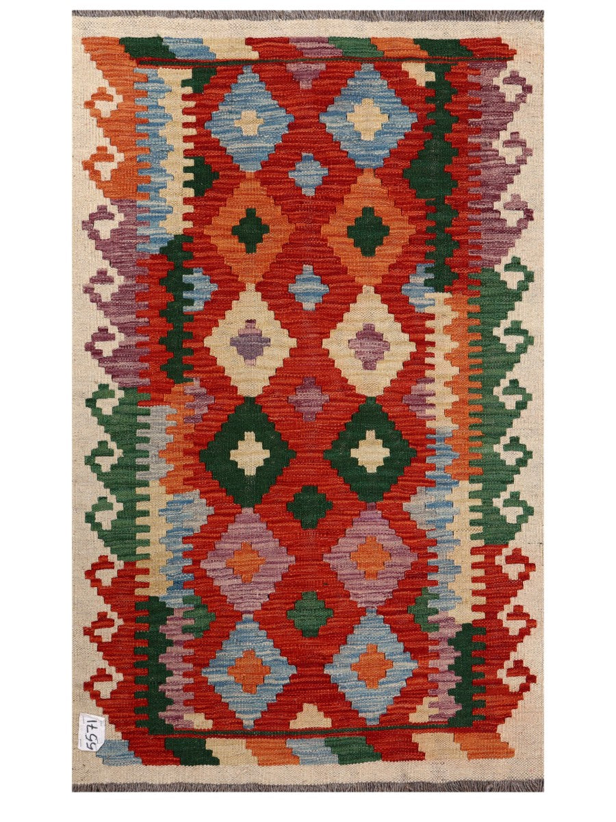 Maimana Afghanistan Kilim Rug - 129 x 78 cm - Handmade
