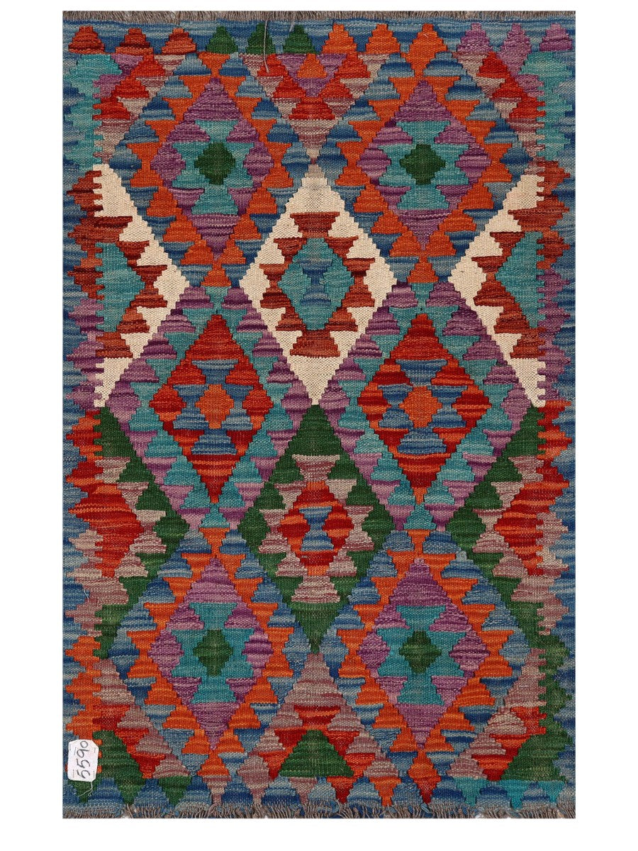 Maimana Afghanistan Kilim Rug - 126 x 80 cm - Handmade