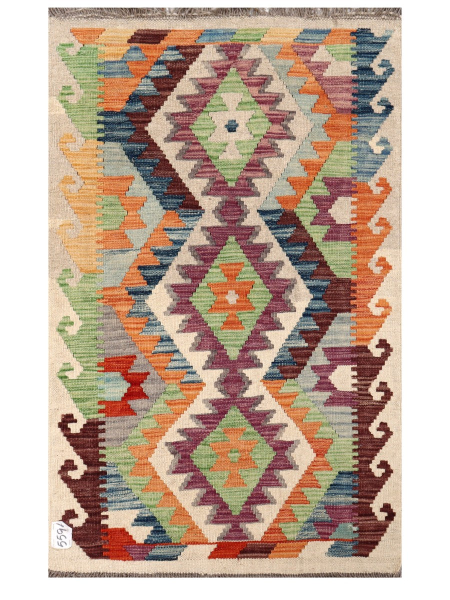 Maimana Afghanistan Kilim Rug - 129 x 80 cm - Handmade