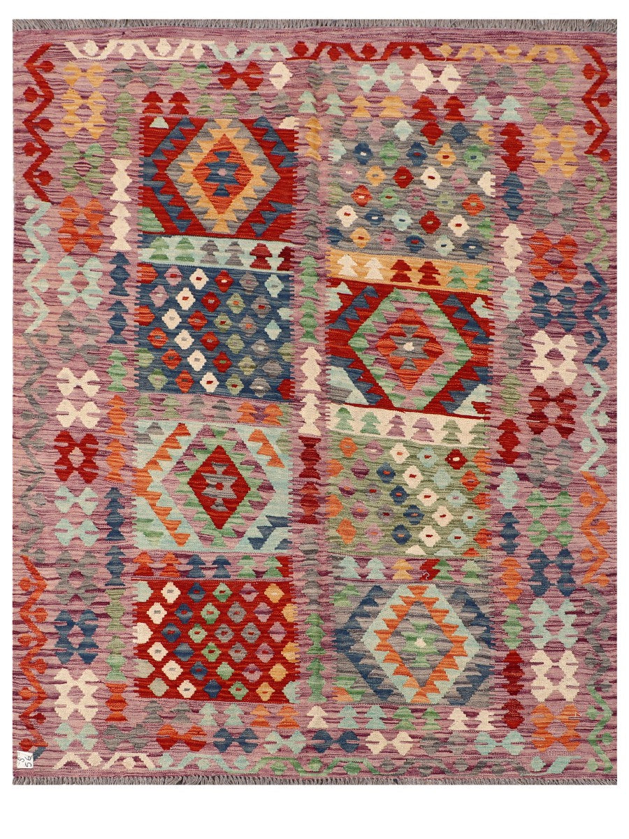 Maimana Afghanistan Kilim Rug - 202 x158 cm - Handmade