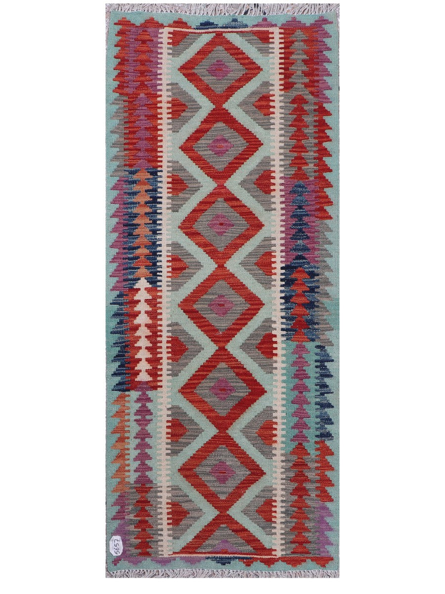 Maimana Afghanistan Kilim Rug - 191 x78 cm - Handmade