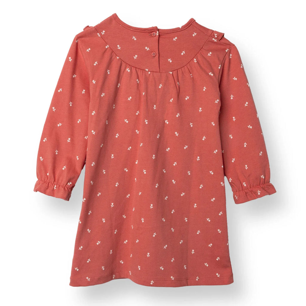 HelloBaby Wintrt Cherry Dress - Coral Printed
