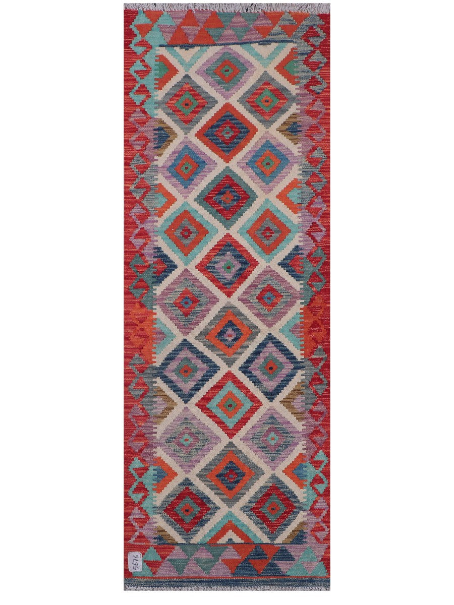 Maimana Afghanistan Kilim Rug - 199 x69 cm - Handmade