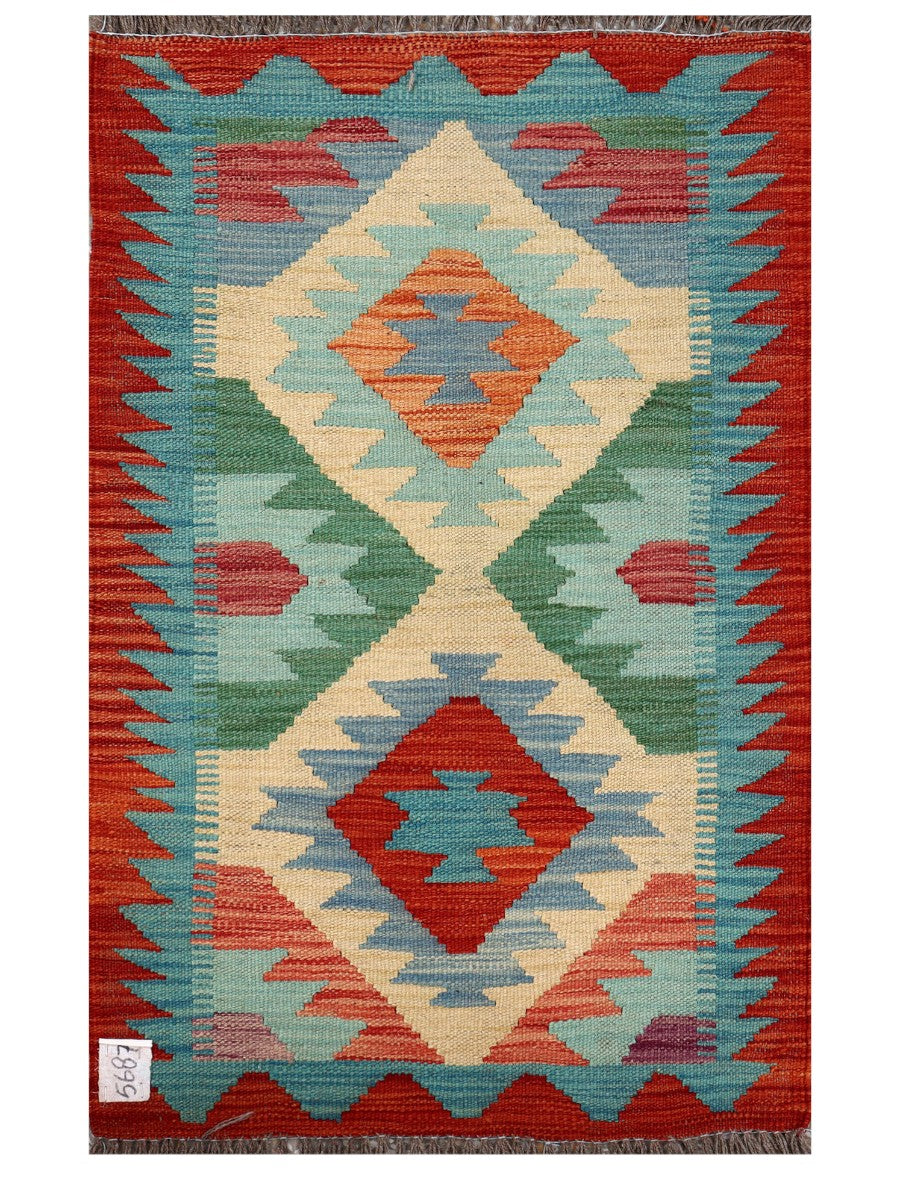 Maimana Afghanistan Kilim Rug - 93 x 59 cm - Handmade