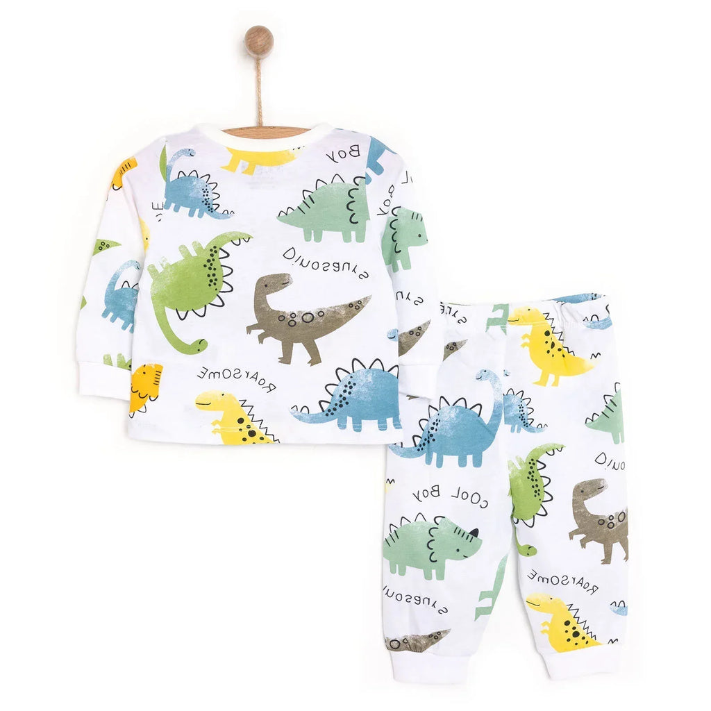 HelloBaby Baby Boy Long Sleeve Pyjamas Set - White - Bobobiy
