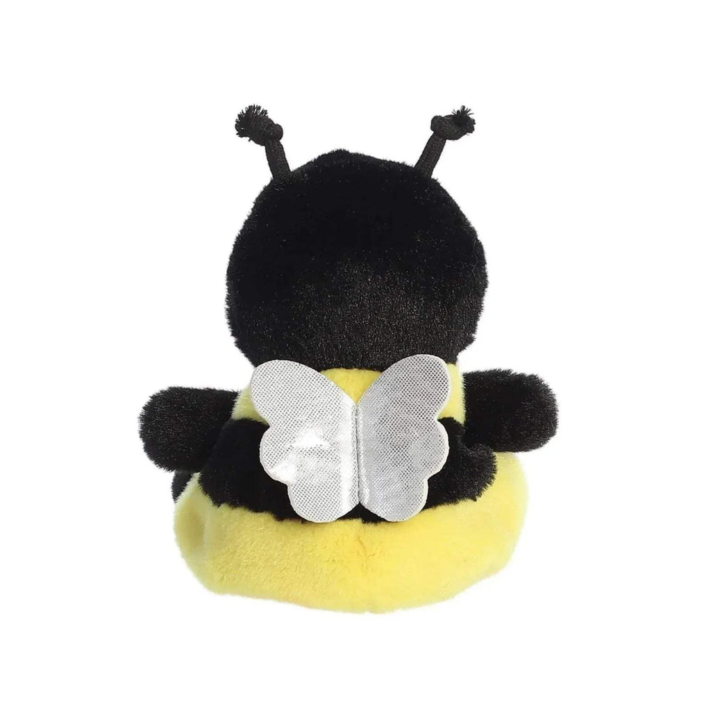 Palm Pals Queeny Bee soft toy, black head with gray mesh wings and black-and-yellow body.