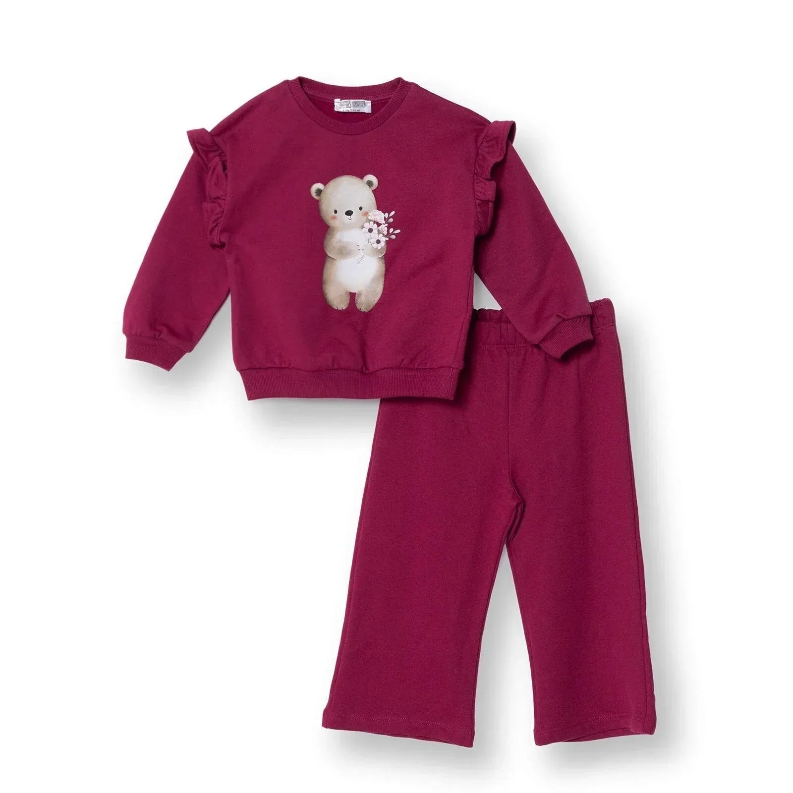 HelloBaby Jogging Set - Maroon - Bobobiy