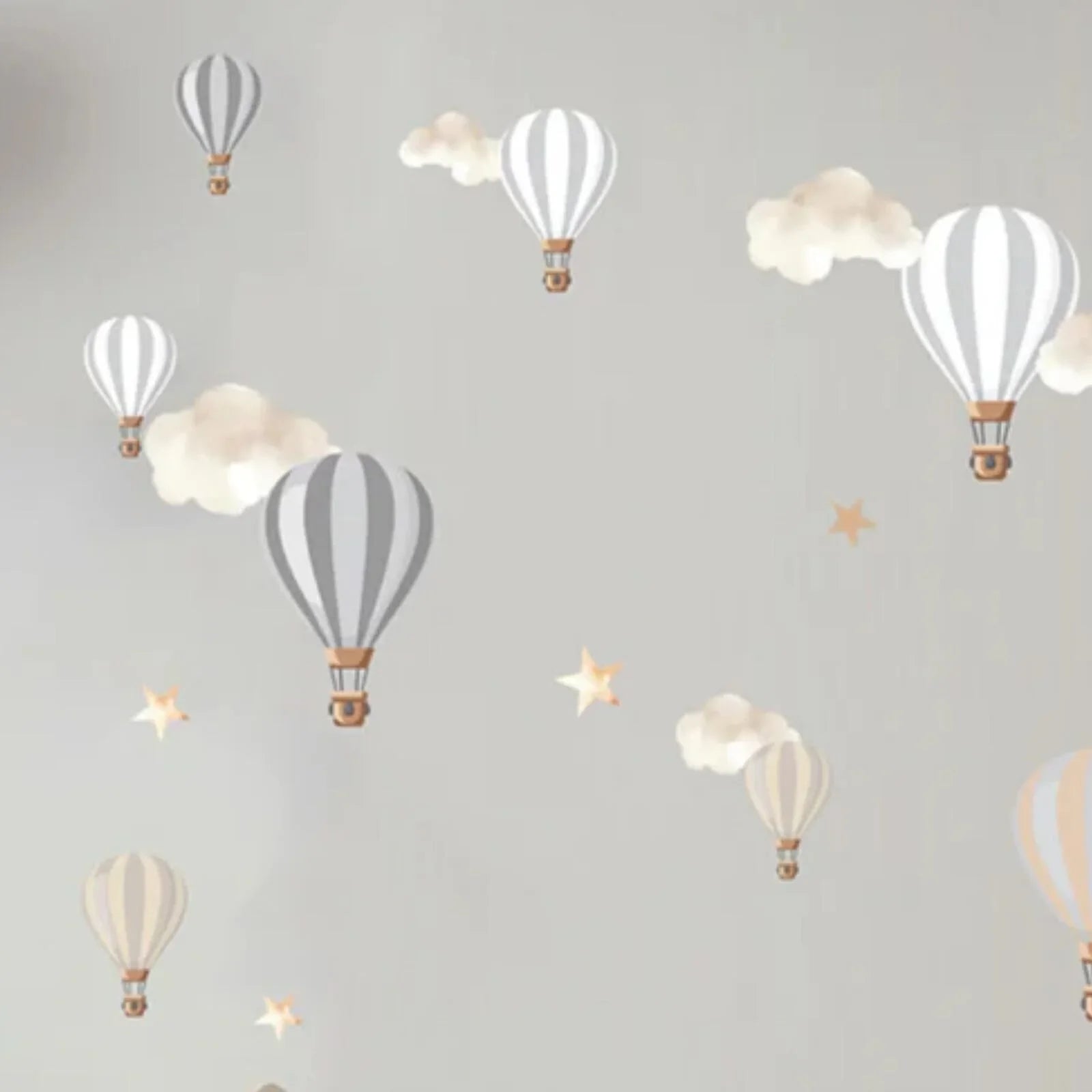 Live Vida Hot Air Balloons Wall Stickers A5 - Neutral