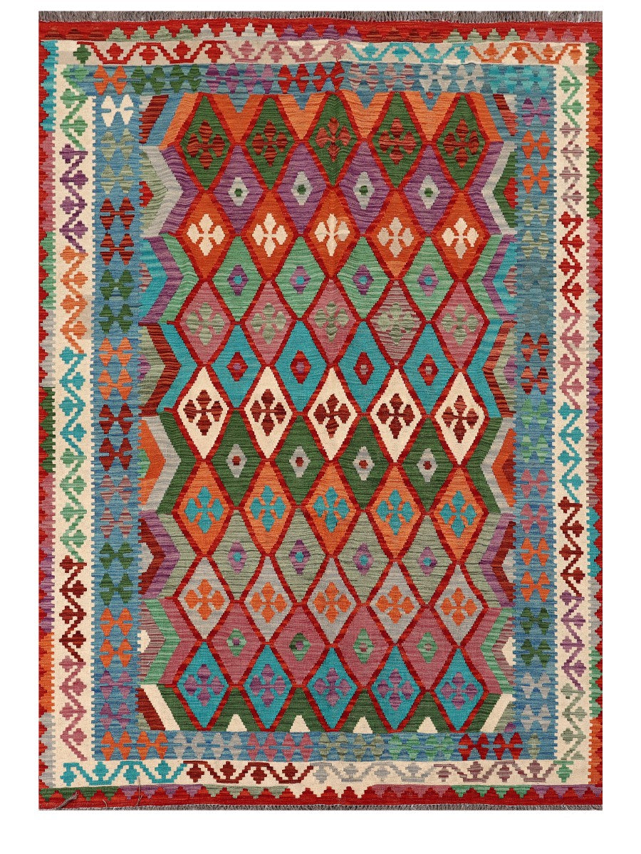 Maimana Afghanistan Kilim Rug - 291 x205 cm - Handmade