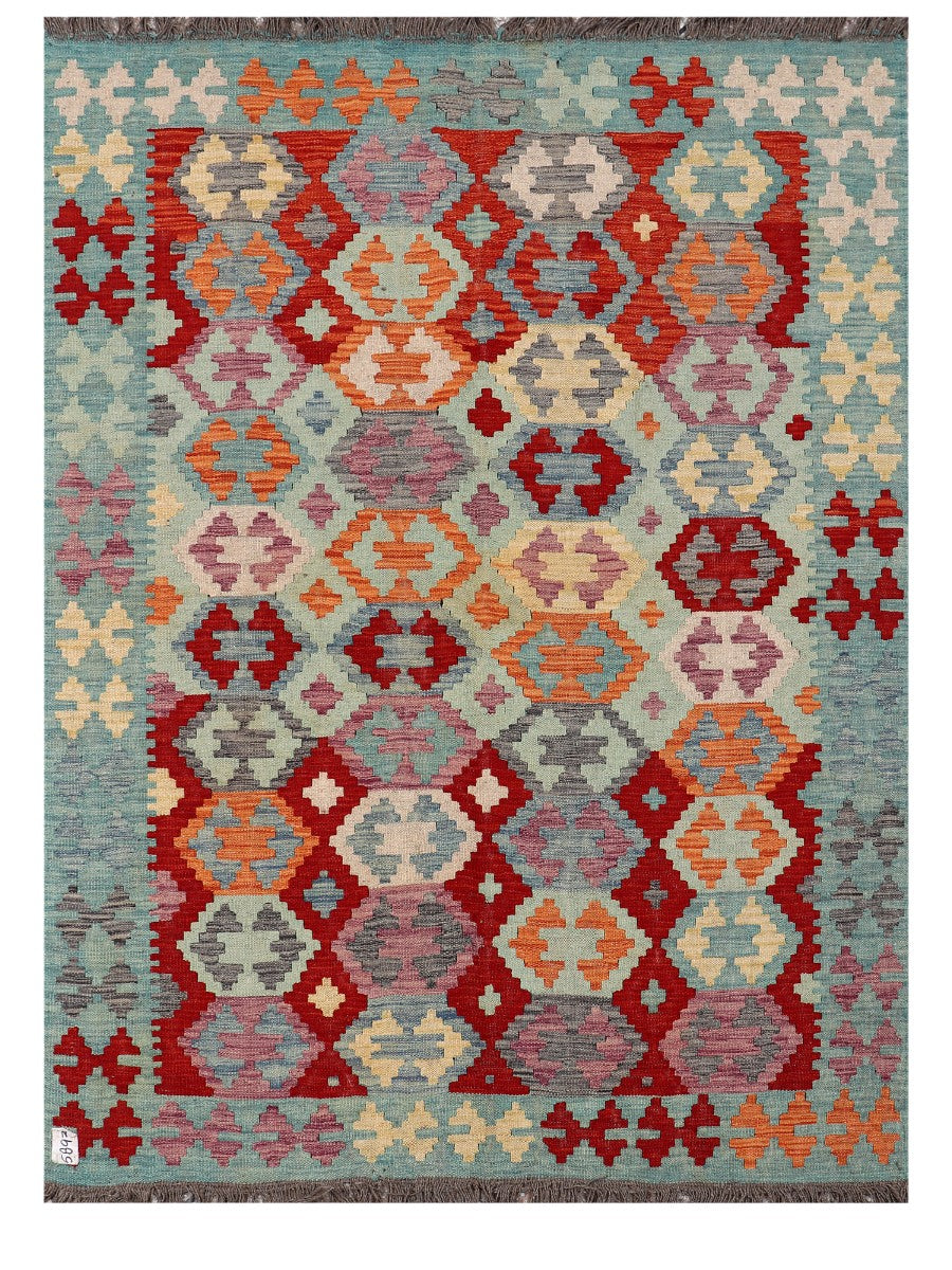 Maimana Afghanistan Kilim Rug - 203 x148 cm - Handmade