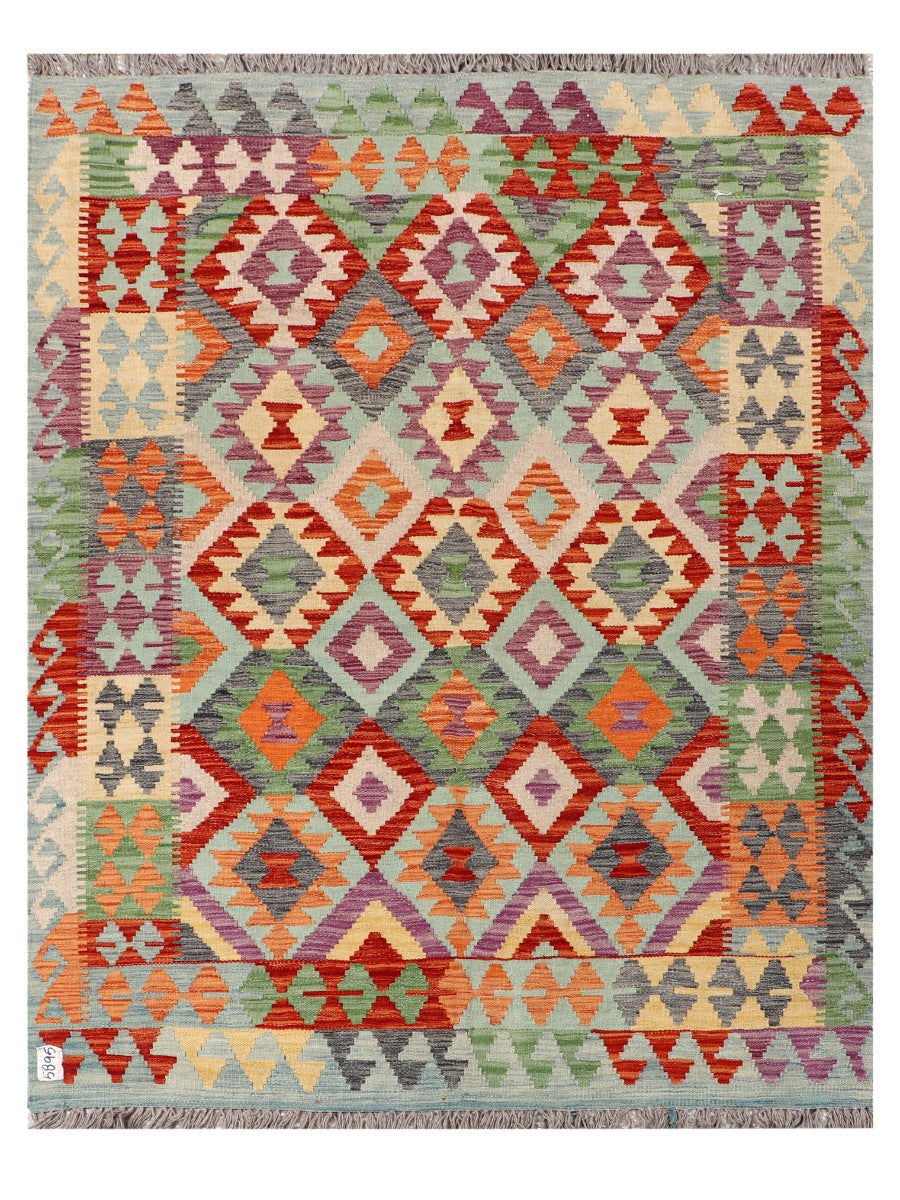 Maimana Afghanistan Kilim Rug - 192 x151 cm - Handmade