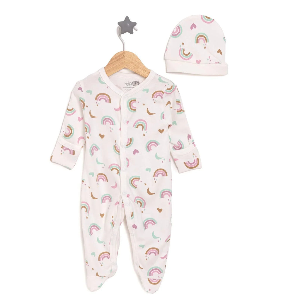 HelloBaby Girl Jumpsuit-Hat - Ecru