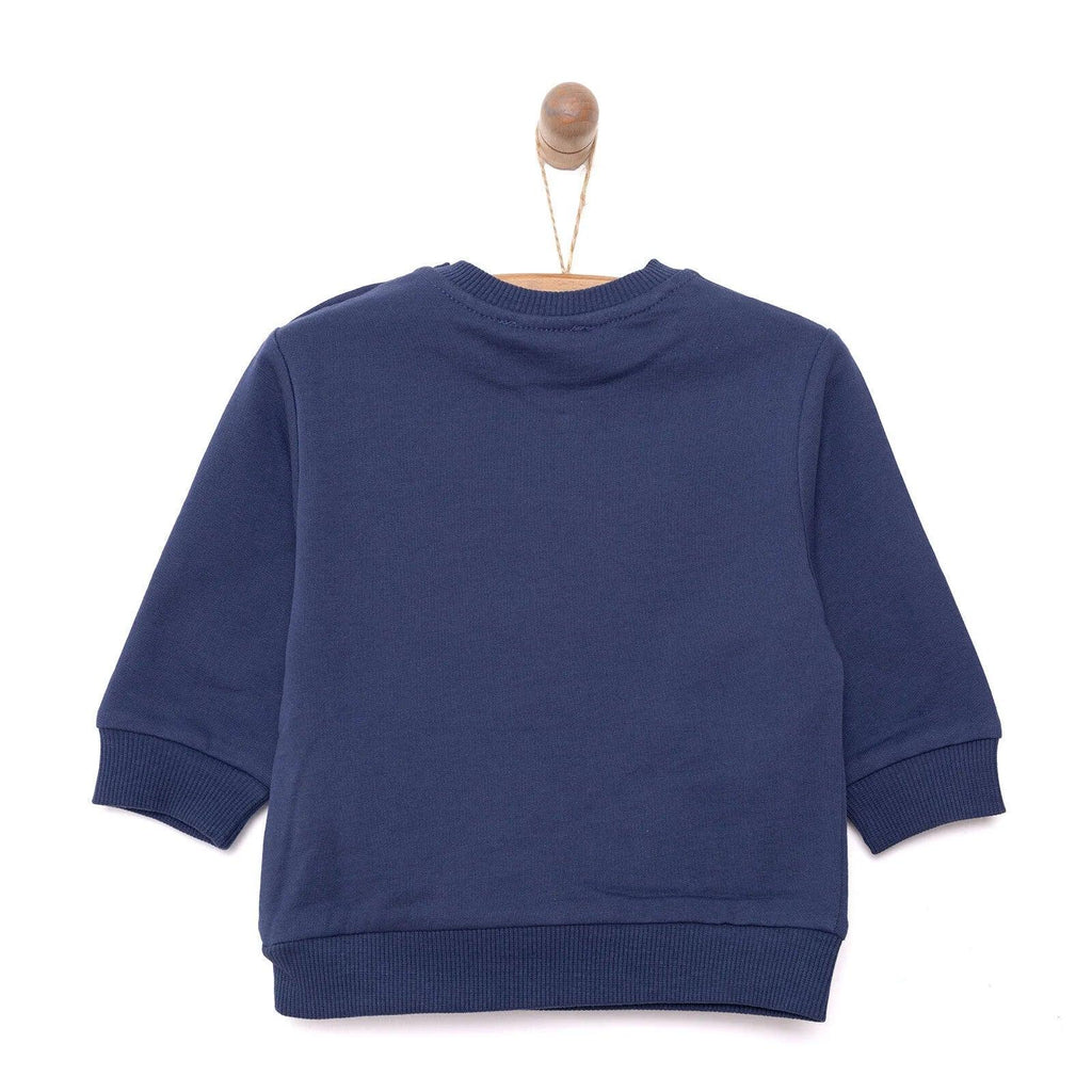 HelloBaby Basic Low Raised Lion Printed Sweatshirt - Navy Blue - Bobobiy
