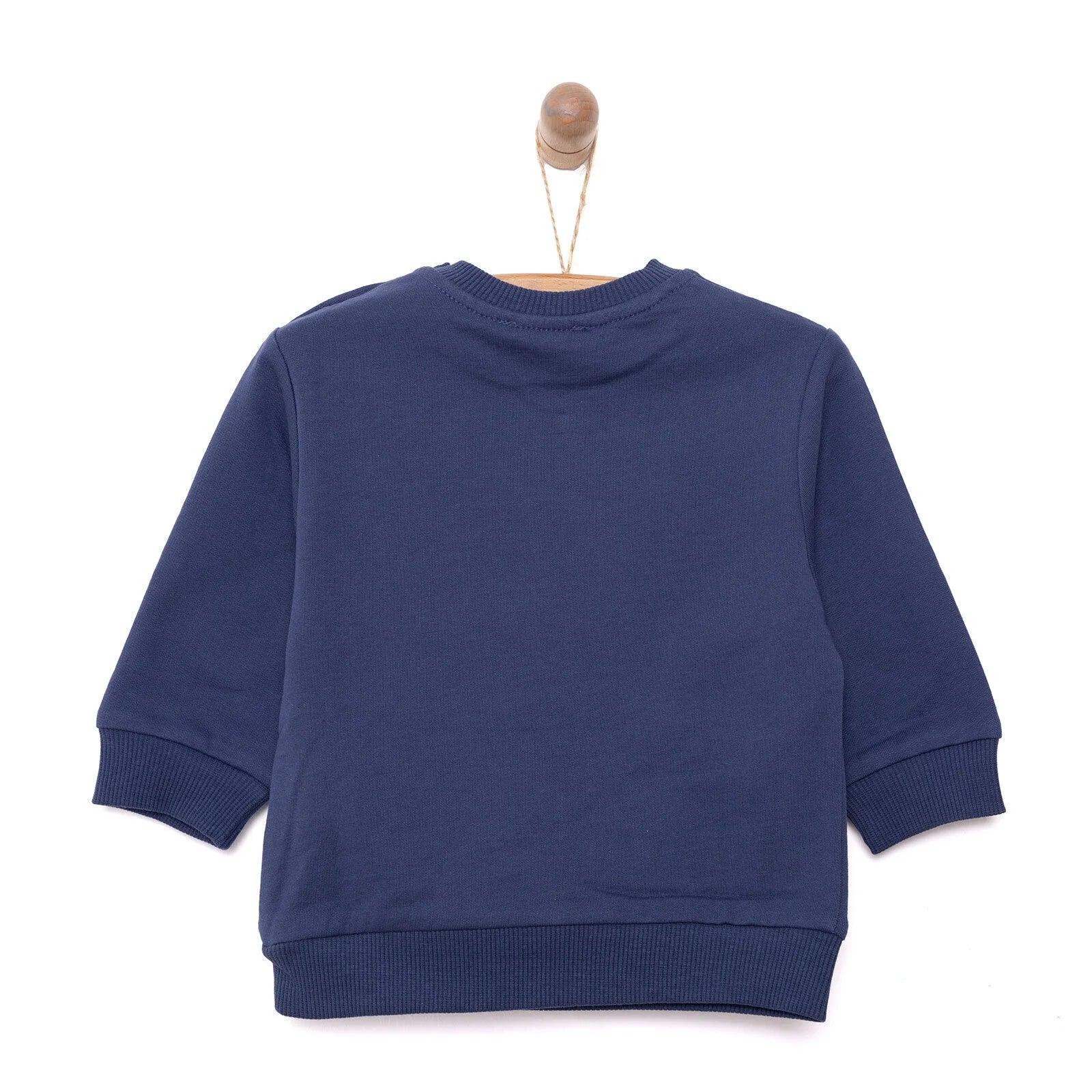 HelloBaby Basic Low Raised Lion Printed Sweatshirt - Navy Blue - Bobobiy