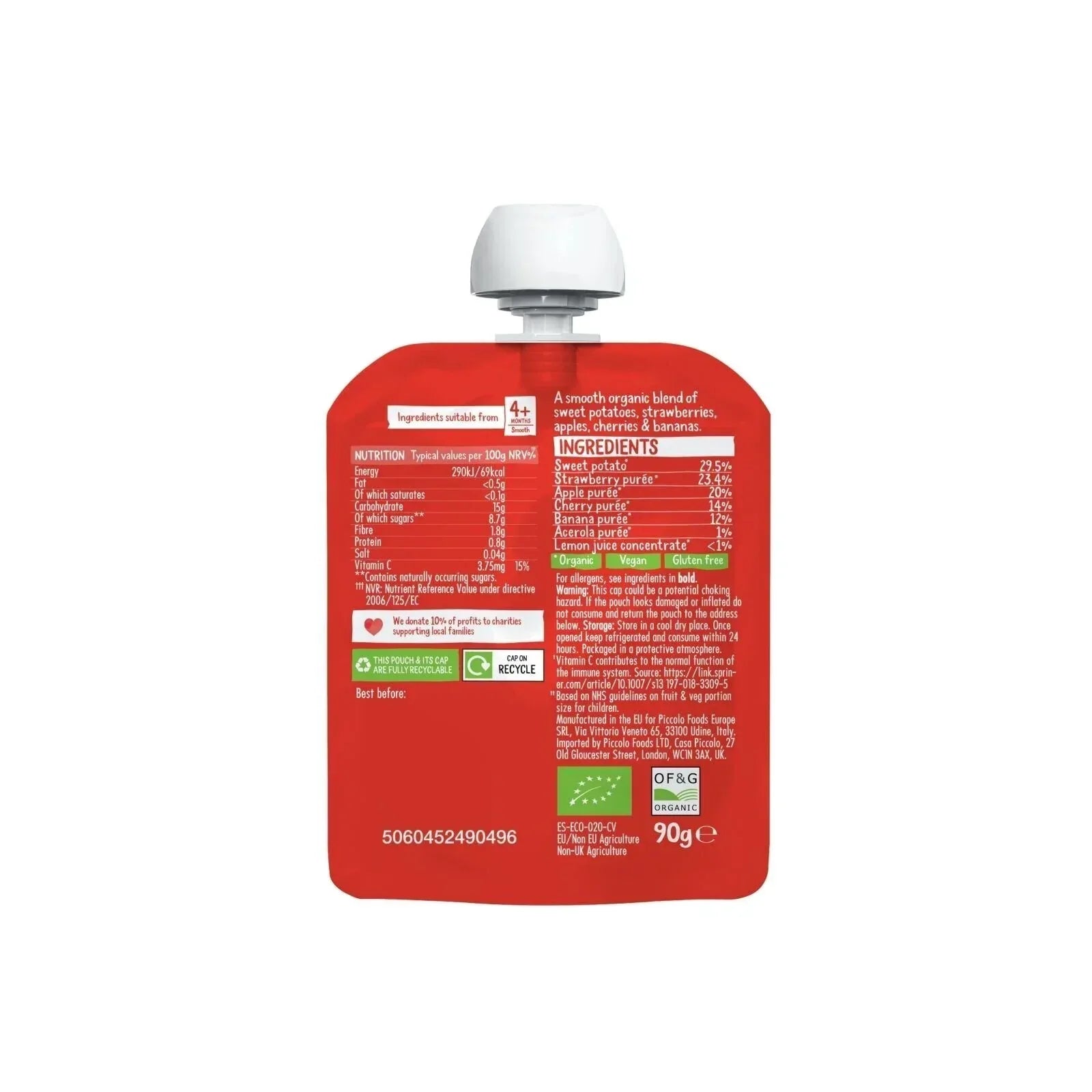 Piccolo Organic Red & Go 6+ months 360g (4x90g) - Bobobiy