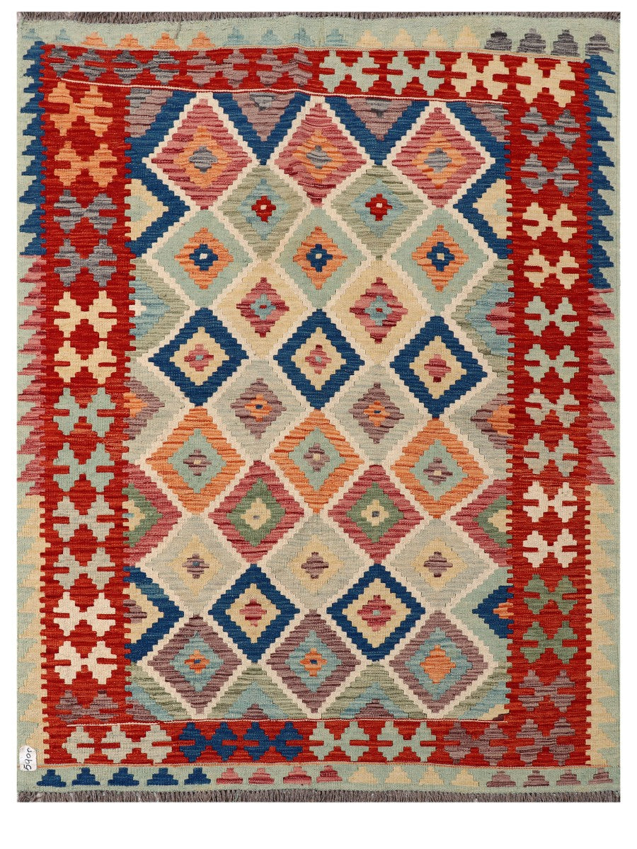 Maimana Afghanistan Kilim Rug - 195 x149 cm - Handmade