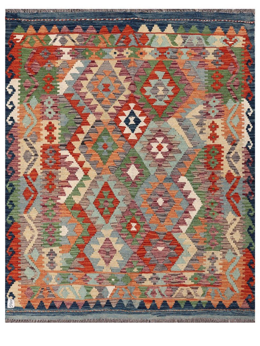 Maimana Afghanistan Kilim Rug - 195 x155 cm - Handmade