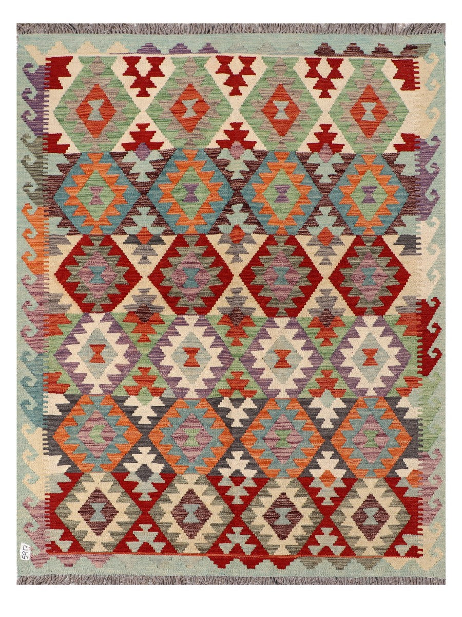 Maimana Afghanistan Kilim Rug - 199 x154 cm - Handmade