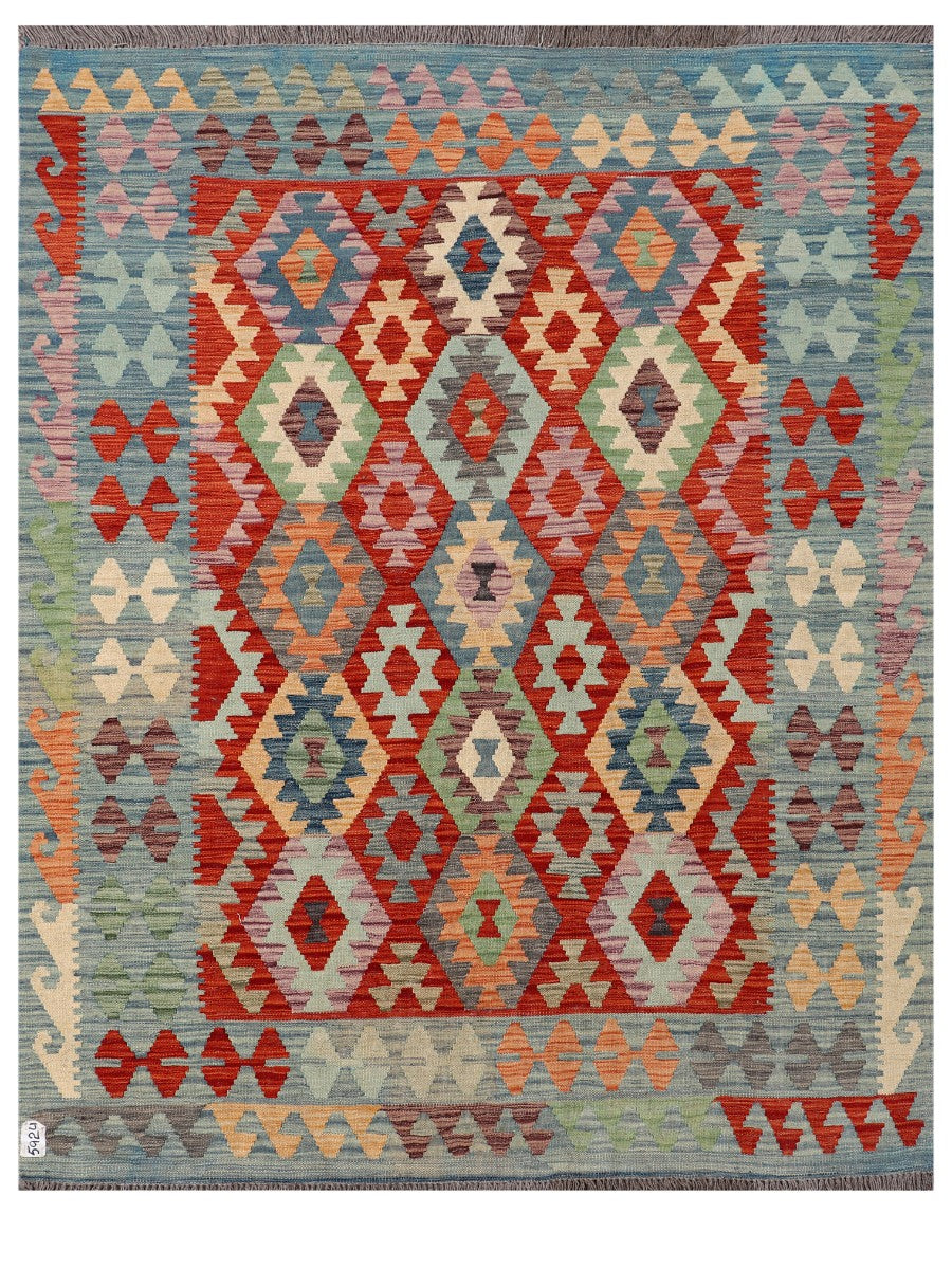 Maimana Afghanistan Kilim Rug - 198 x157 cm - Handmade