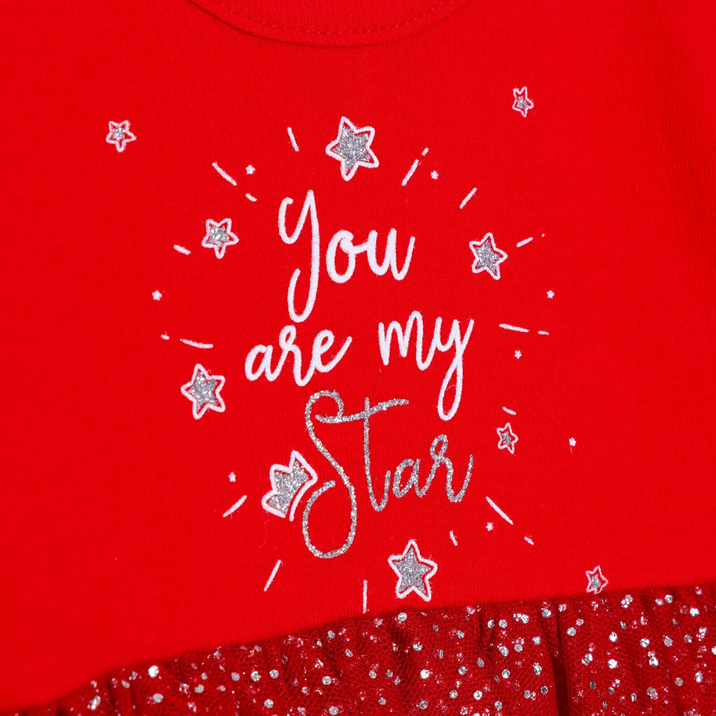 HelloBaby My First Christmas Newborn Girl Dress-Body - Red