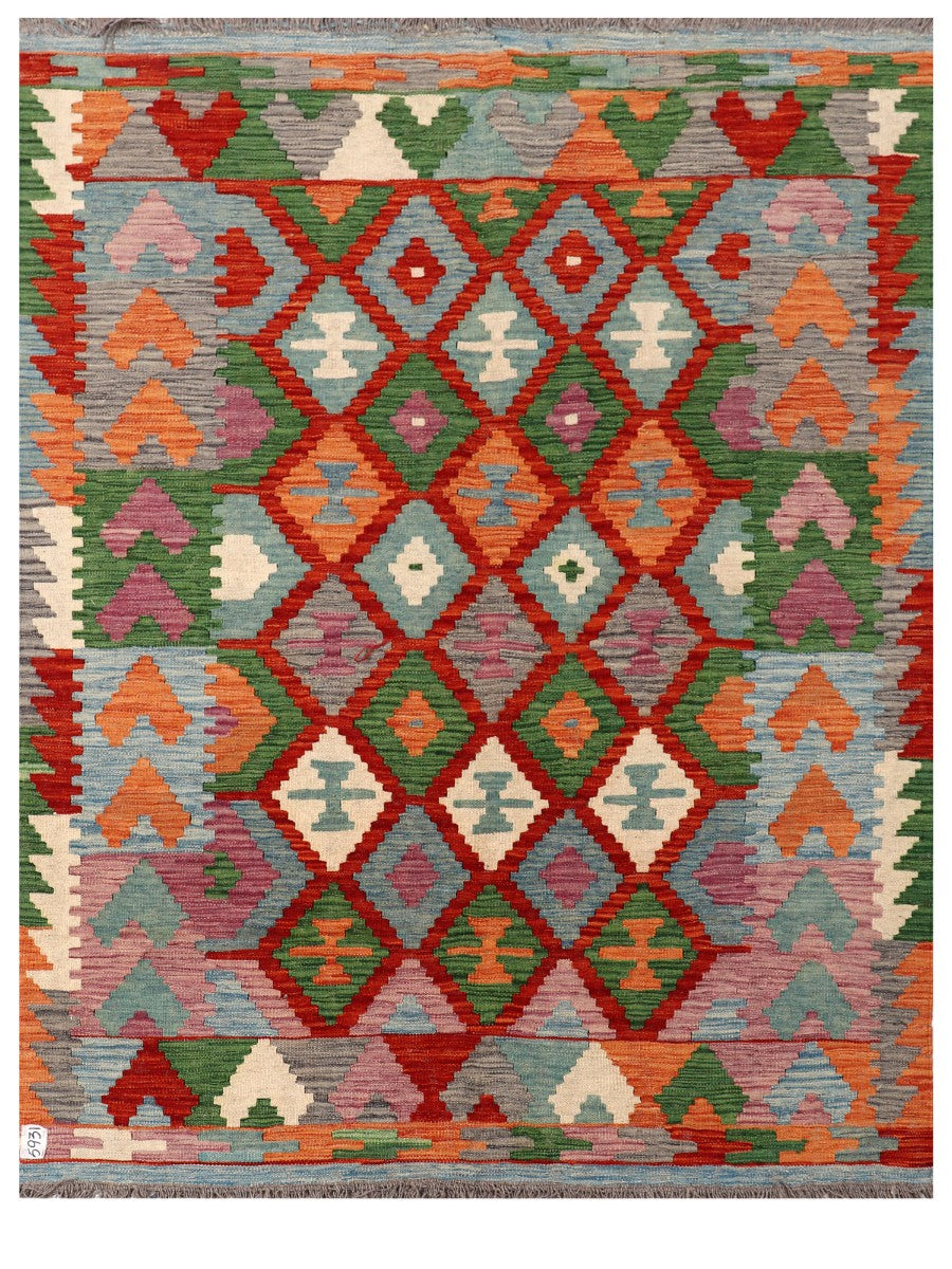 Maimana Afghanistan Kilim Rug - 194 x148 cm - Handmade