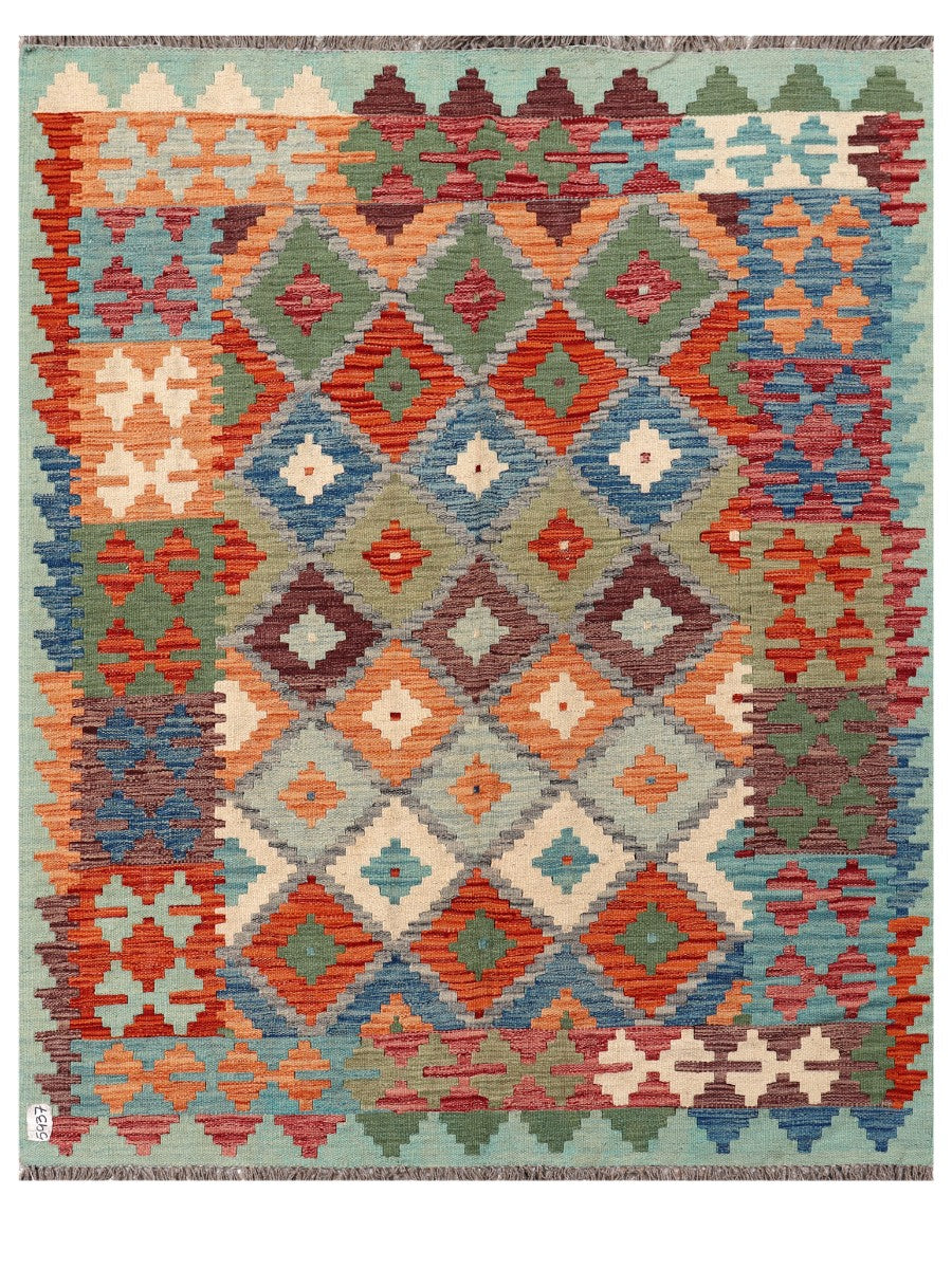 Maimana Afghanistan Kilim Rug - 194 x155 cm - Handmade