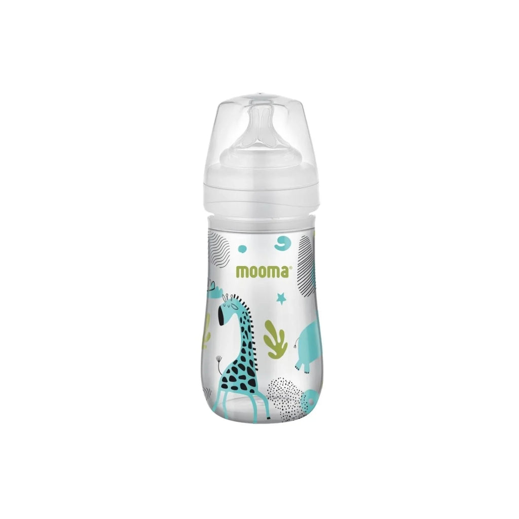Neeko 250ml feeding bottle with fast-flow teat, dinos and animals print