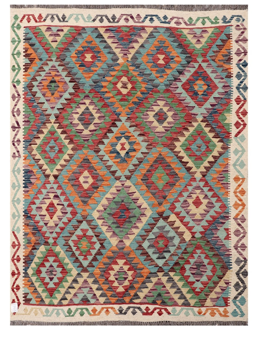 Maimana Afghanistan Kilim Rug - 204 x149 cm - Handmade