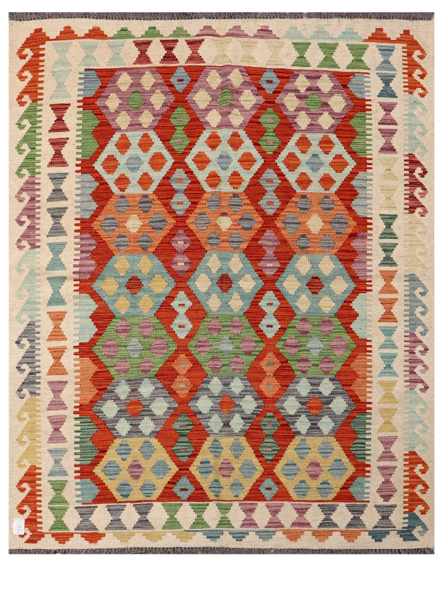 Maimana Afghanistan Kilim Rug - 191 x150 cm - Handmade
