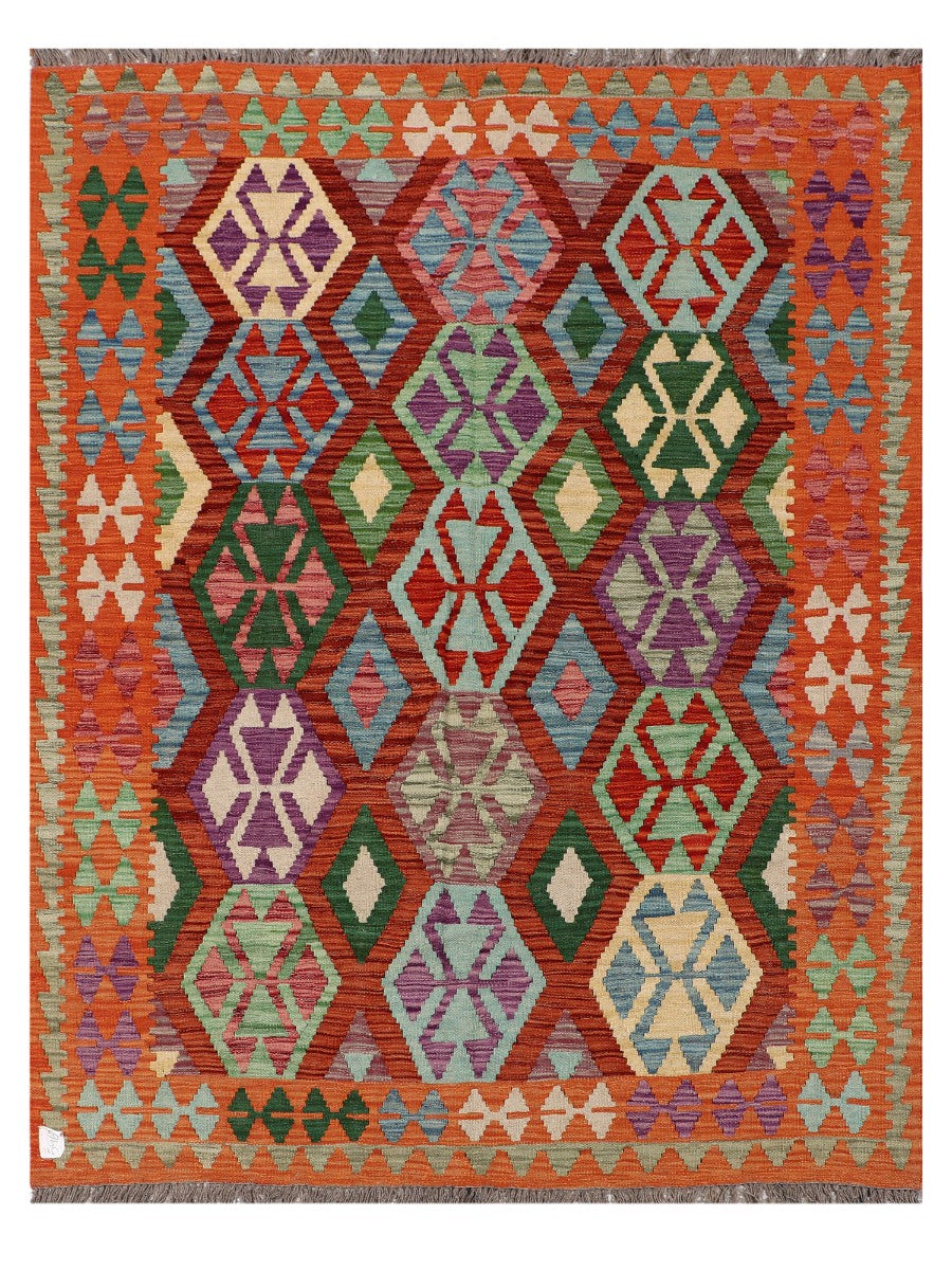 Maimana Afghanistan Kilim Rug - 194 x153 cm - Handmade