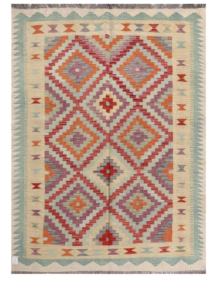 Maimana Afghanistan Kilim Rug - 199 x144 cm - Handmade