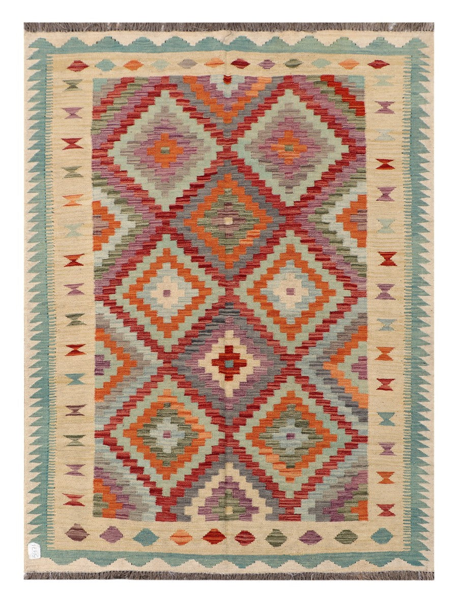 Maimana Afghanistan Kilim Rug - 197 x145 cm - Handmade