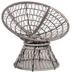 Woven rattan Papasan chair base with grey rim and round seating platform