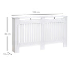 White slatted radiator cover with full-length front grille and raised side supports