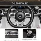 Steering wheel and dashboard controls for a kids electric ride-on car, with horn and music buttons