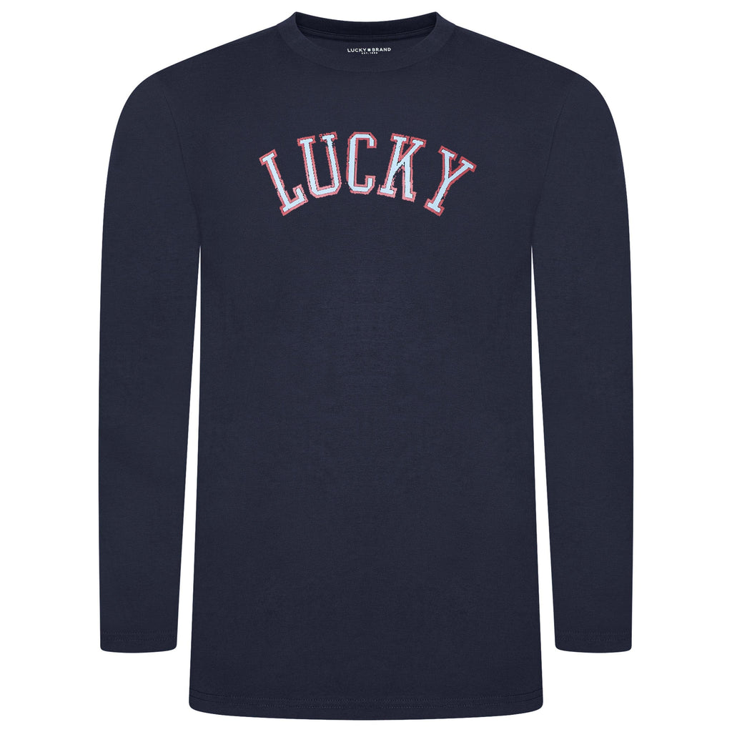 Lucky Brand Crew Neck & Closed Hem Flannel Pant Pyjama Set