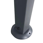 Grey gazebo canopy base foot with mounting hole for stable ground installation